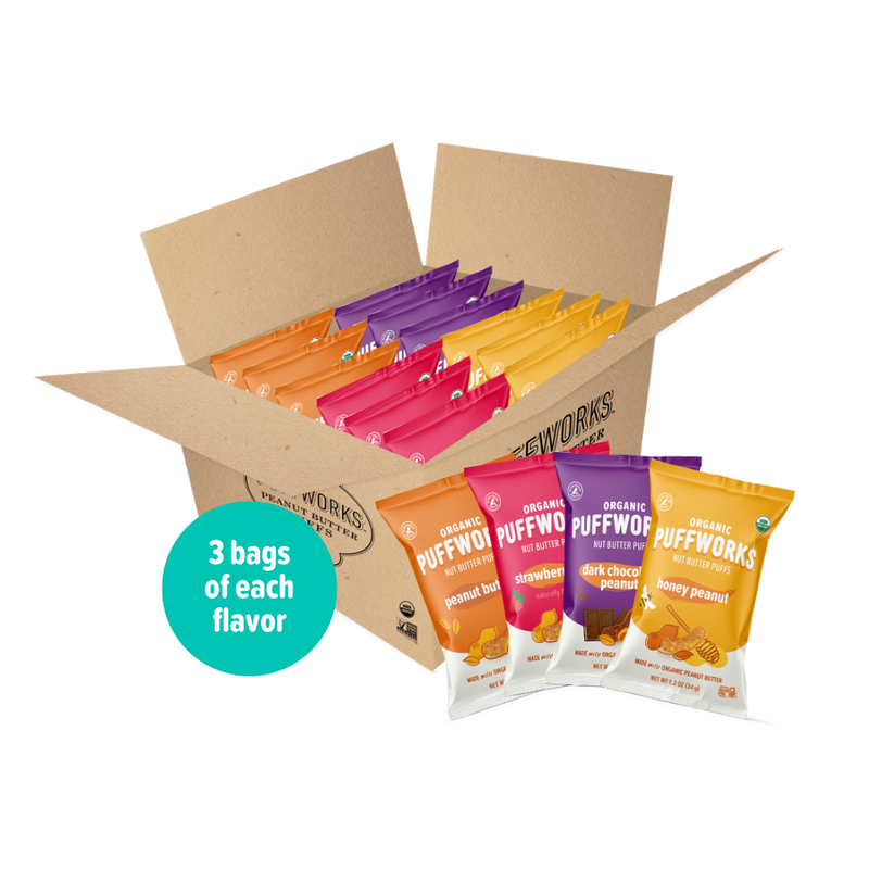 Puffworks Four Flavor Variety Pack - (12 pack of 1.2 oz bags)