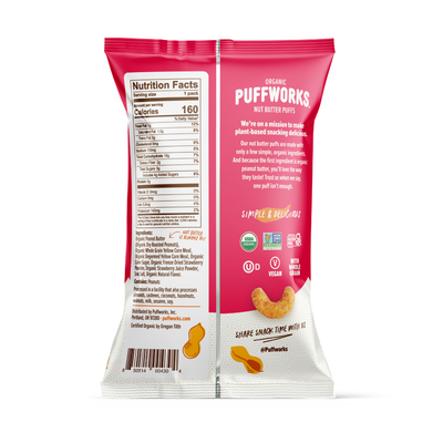 TARGET Puffworks Organic Strawberry PB&J Peanut Butter Puffs (6-pack of 1.2oz bags)