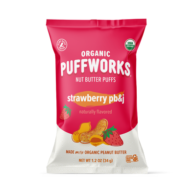 TARGET Puffworks Organic Strawberry PB&J Peanut Butter Puffs (6-pack of 1.2oz bags)