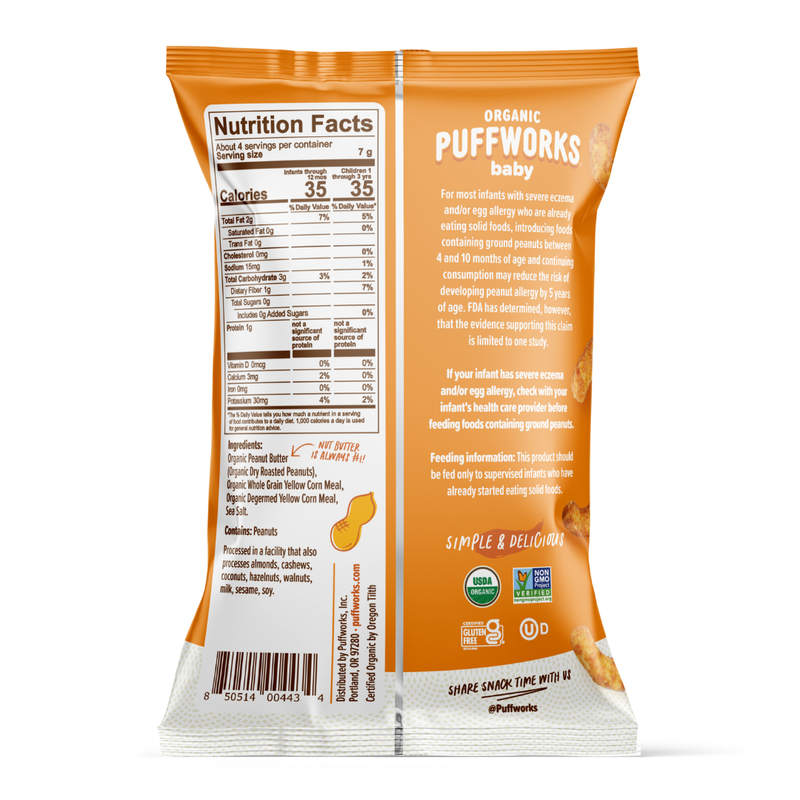 TARGET Puffworks baby Organic Peanut Butter Puffs (6-pack of 1oz bags)