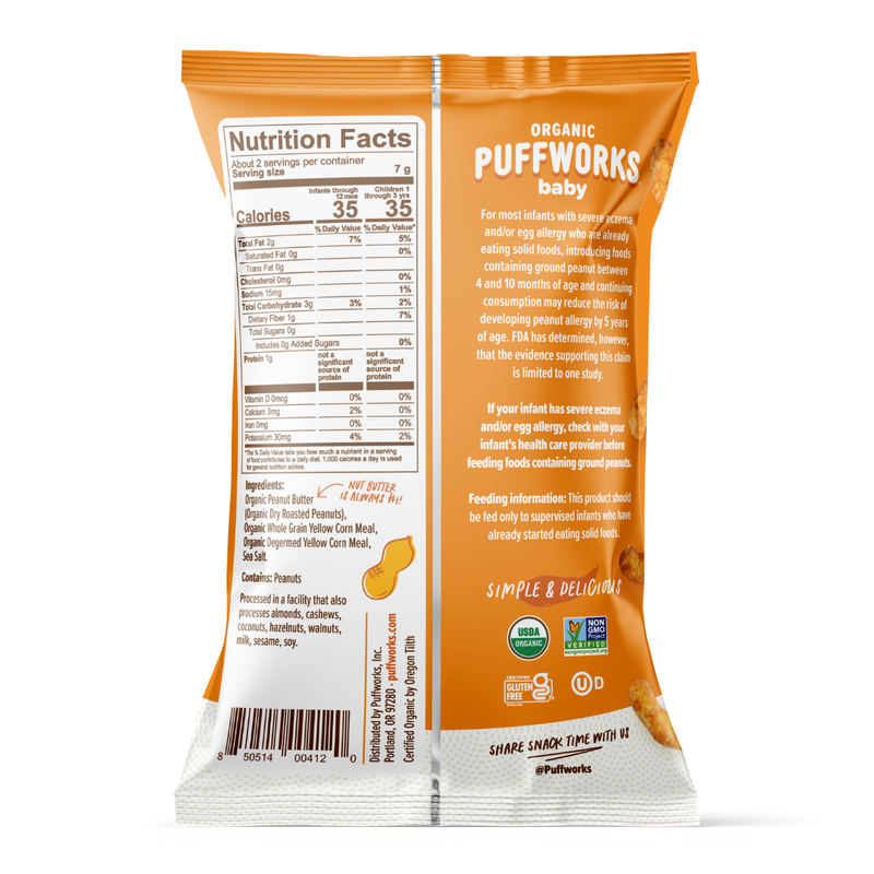 TARGET Puffworks baby Organic Peanut Butter Puffs (6-pack of 1oz bags)