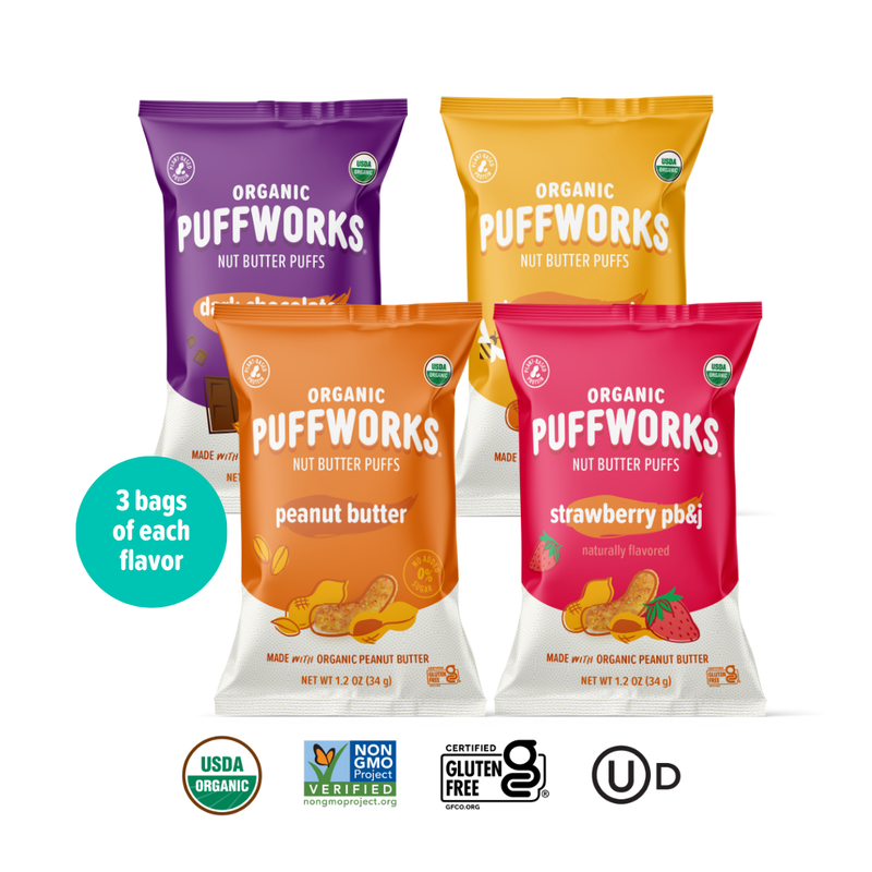 Puffworks Four Flavor Variety Pack - (12 pack of 1.2 oz bags)