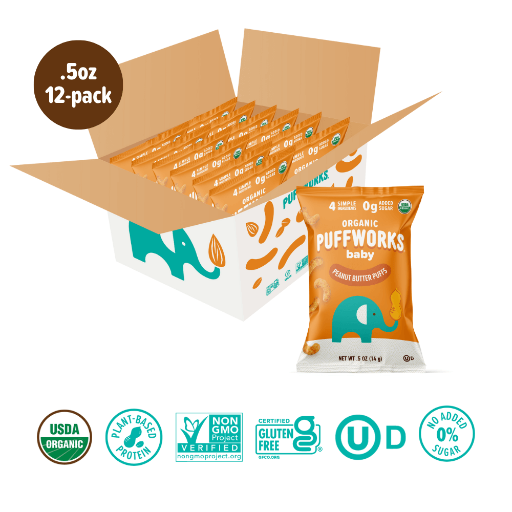 Puffworks baby organic peanut butter puffs for babies