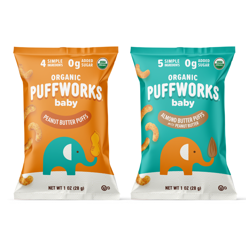 TARGET Puffworks baby Puffs Variety Pack: Peanut Butter and Almond Butter Puffs  (6-pack of 1oz bags)