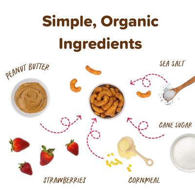 TARGET Puffworks Organic Strawberry PB&J Peanut Butter Puffs (6-pack of 1.2oz bags)