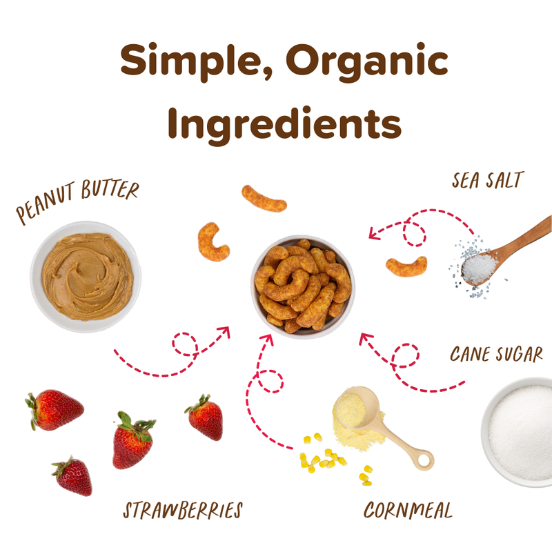 TARGET Puffworks Organic Strawberry PB&J Peanut Butter Puffs (6-pack of 1.2oz bags)