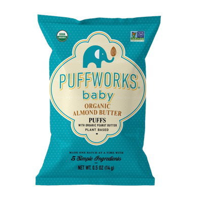 Puffworks Baby: Organic Almond Butter Puffs (12-pack of .5oz bags)