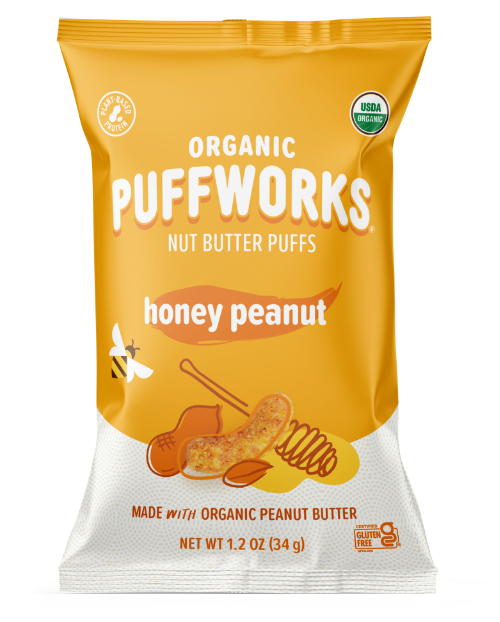 1.2 oz Organic Puffworks Nut Butter Puffs, Honey