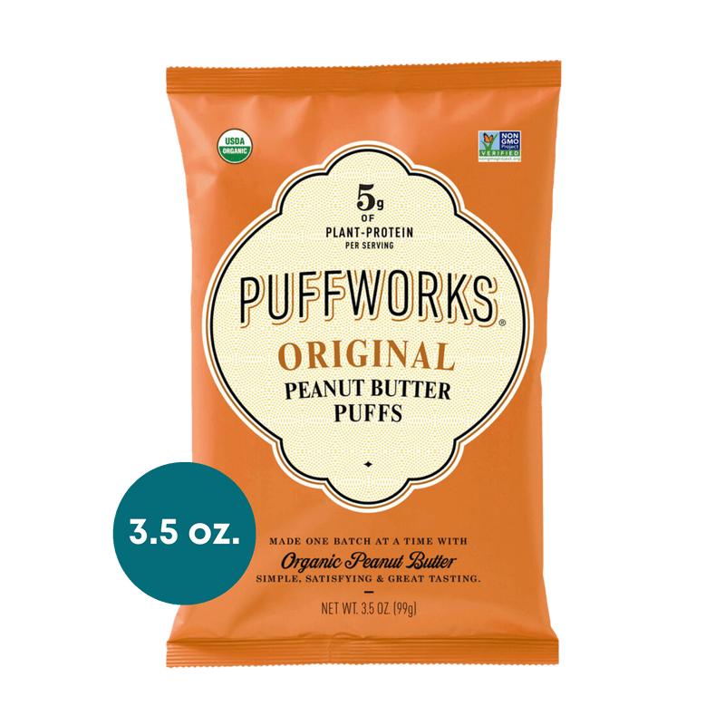 Crunchy Peanut Butter Puffs, organic, 5 grams of protein
